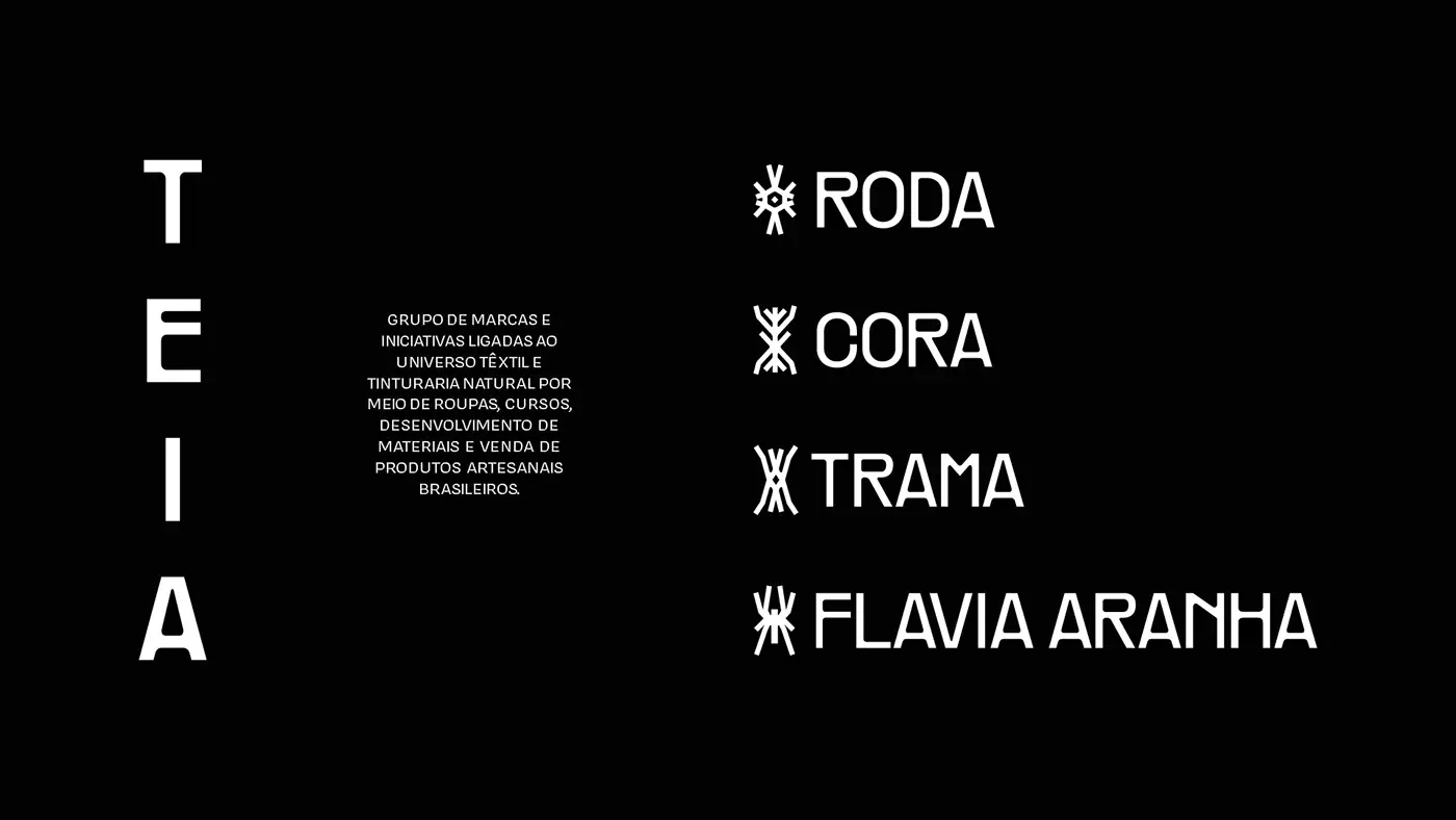 Logotipo Teia em campo osso