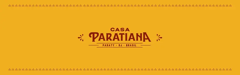 Logotipo Casa Paratiana sobre faixa amarela com ornamentos