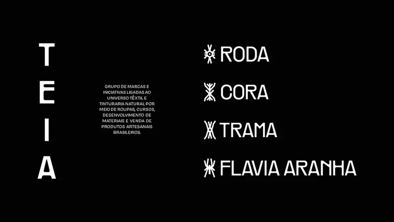 Logotipo Teia em campo osso